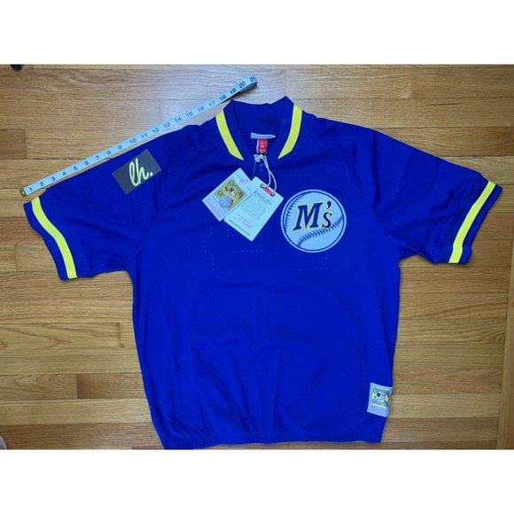 Men’s Large Mitchell & Ness Ken Griffey Jr Seattle Mariners Pullover Warm Up Jer - Picture 1 of 5